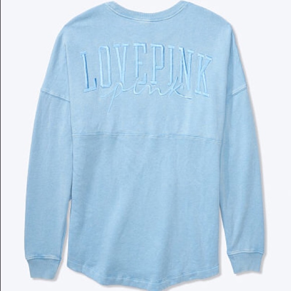 ๐VS PINK BLUE WASHED LOGO VARSITY CREW - Picture 5 of 8